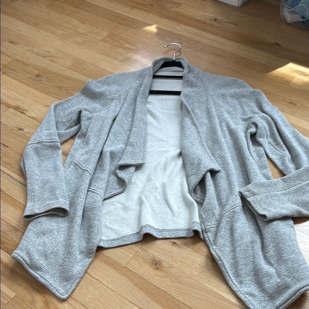 Three Dots Women’s Gray Cardigan with Waterfall Front Size M